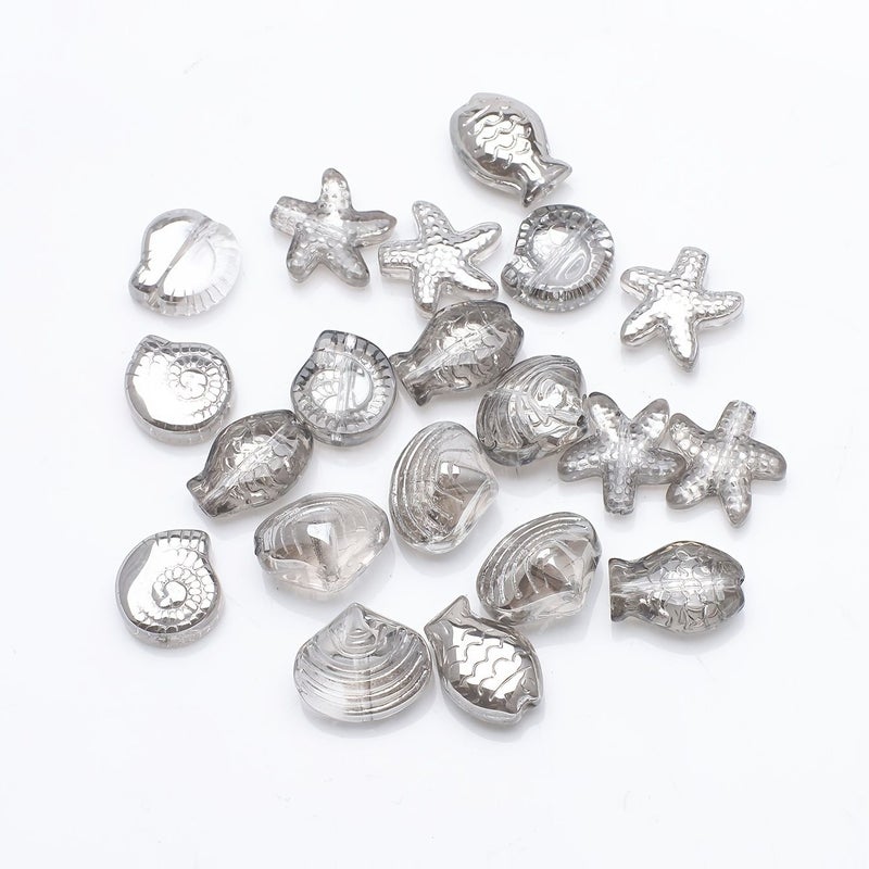 Transparent White Sea Star Shell Pendant Earring Necklace Additions 20 Pcs - Image 3