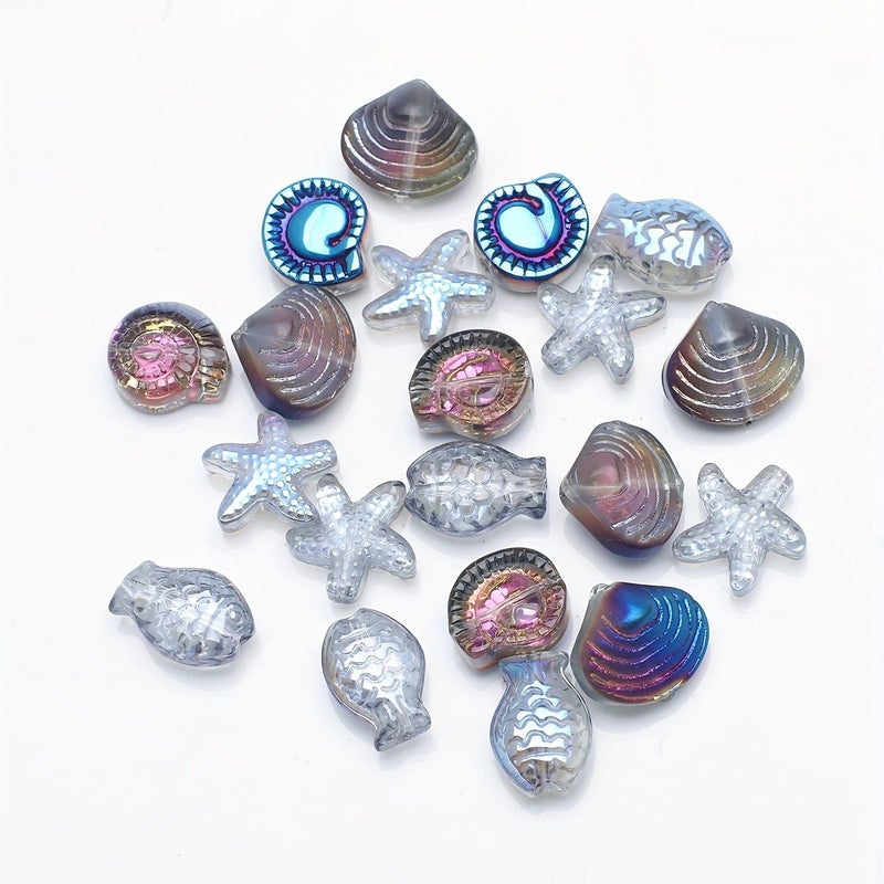 Transparent White Sea Star Shell Pendant Earring Necklace Additions 20 Pcs - Image 5