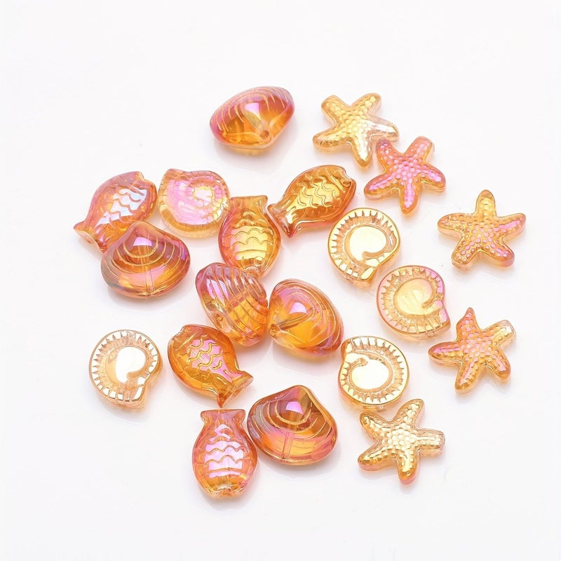 Transparent White Sea Star Shell Pendant Earring Necklace Additions 20 Pcs - Image 2