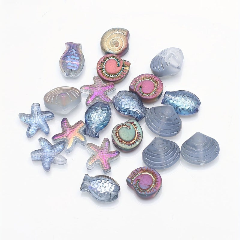 Transparent White Sea Star Shell Pendant Earring Necklace Additions 20 Pcs - Image 1
