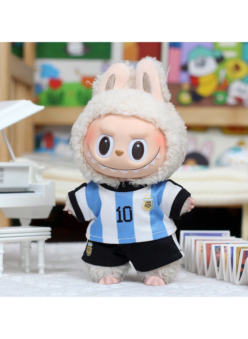Plush clothes enamel pendant doll clothes football clothes sports wear heart beat macaron 17cm - Image 1