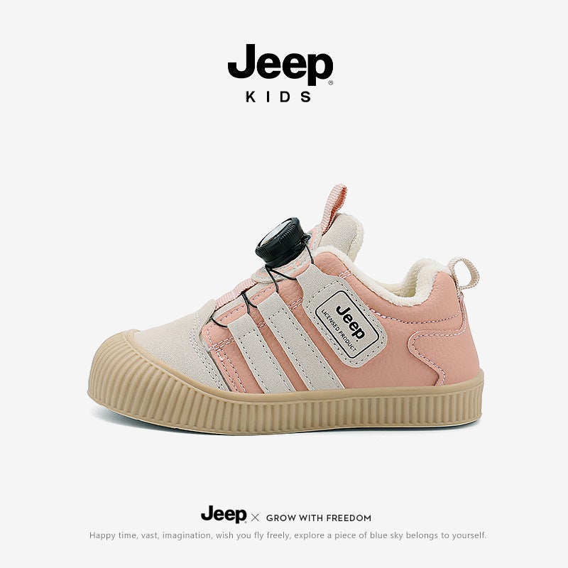 Jeep Kidsren'S Sports Shoes Winter Warm And Thickeneded Kidsren'S Sneakers New Boys' Cotton Shoes Girls' Soft-Soled Running Shoes - Image 1
