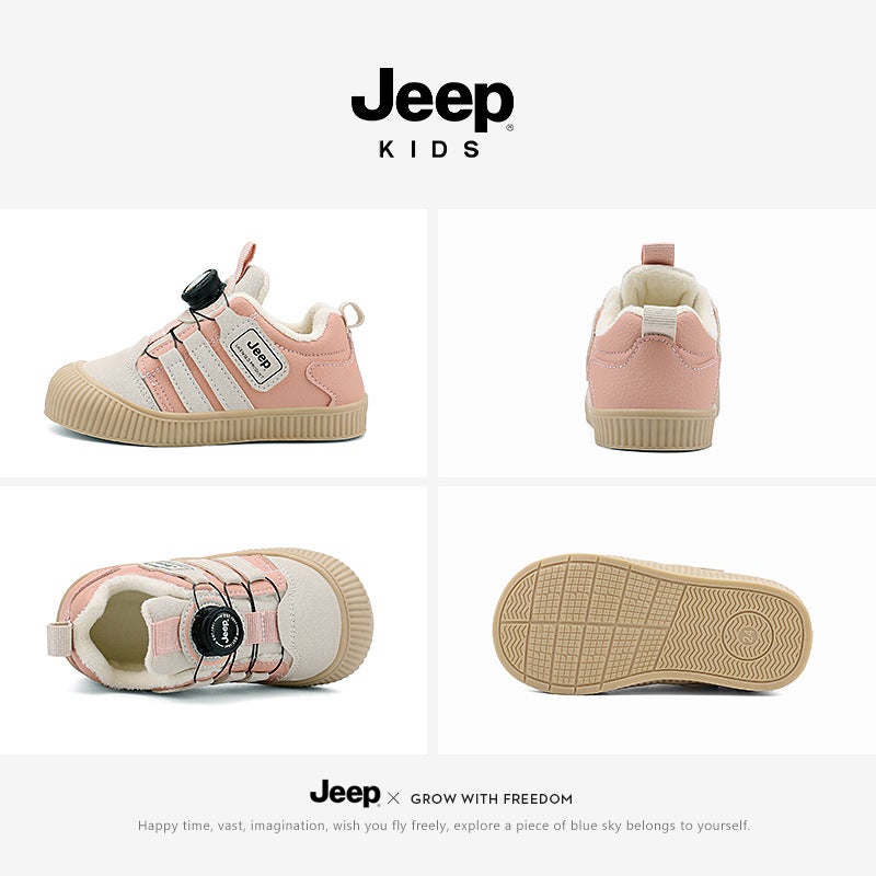 Jeep Kidsren'S Sports Shoes Winter Warm And Thickeneded Kidsren'S Sneakers New Boys' Cotton Shoes Girls' Soft-Soled Running Shoes - Image 4