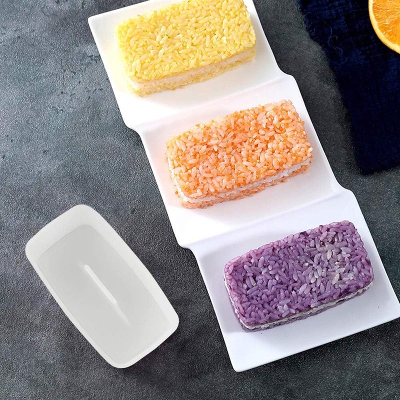 AYCCNH 1 Pack Non Stick Musubi Maker Press with Small Rice Paddle, Sushi Making Kit Onigiri Mold Luncheon Meat Press Hawaiian Musubi Maker Mold (White) - Image 5