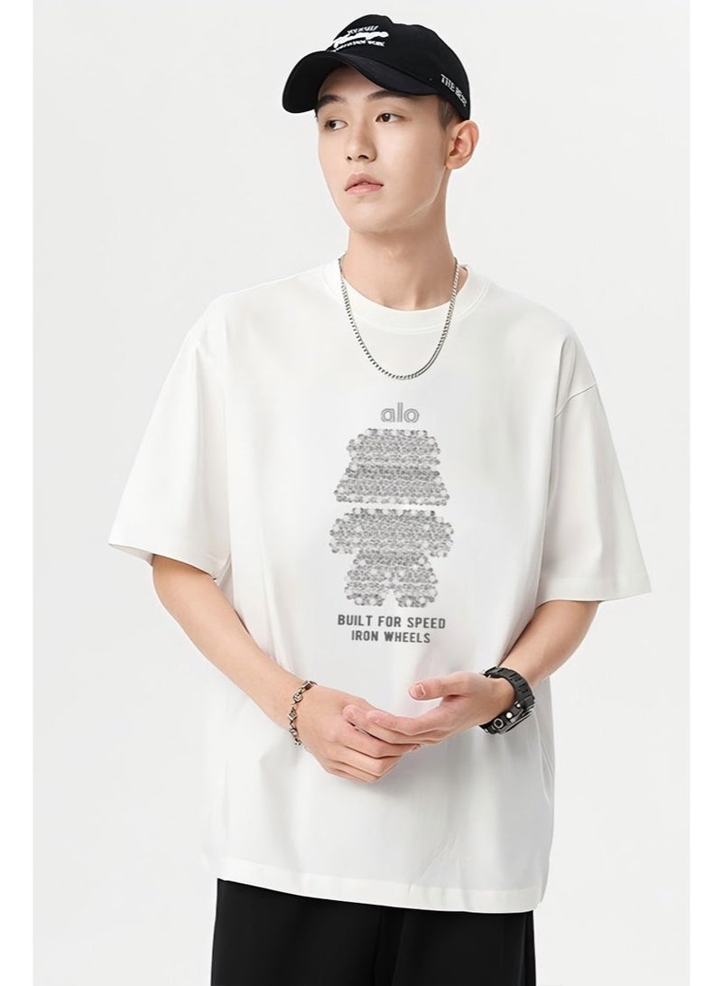 Alo World casual printed men's T-shirt with simple brand logo is a multi-purpose sportswear suitable for daily leisure. - Image 1