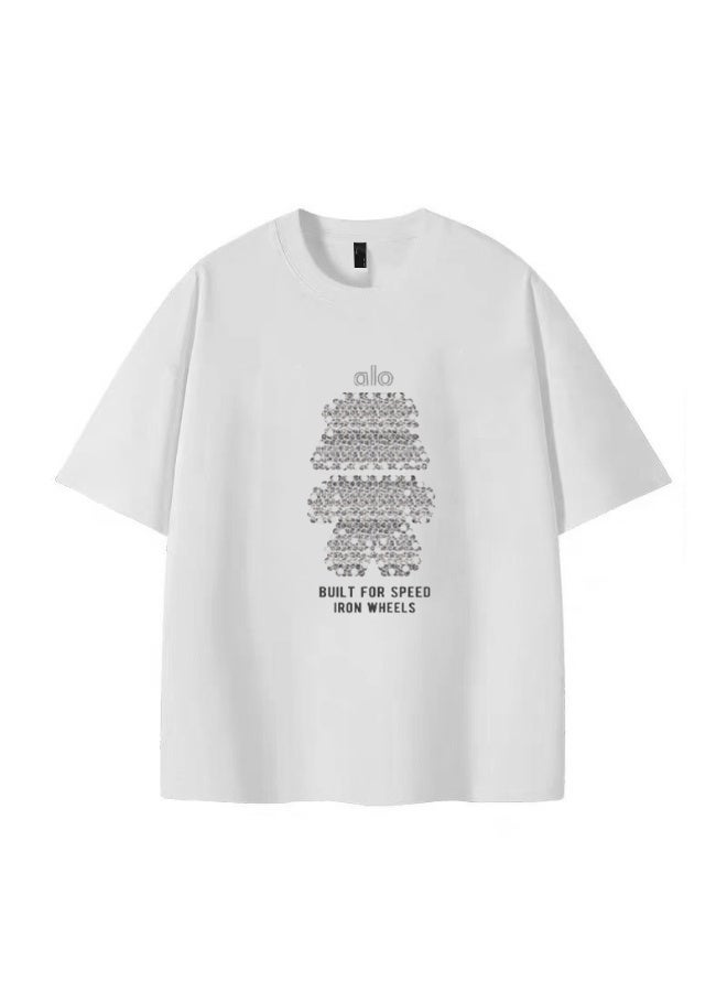 Alo World casual printed men's T-shirt with simple brand logo is a multi-purpose sportswear suitable for daily leisure. - Image 4