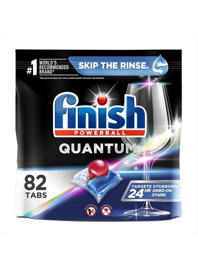 Finish Quantum - 82ct - Dishwasher Detergent - Powerball - Ultimate Clean & Shine - Dishwashing Tablets - Dish Tabs - Pack of 1 (Packaging May Vary)
