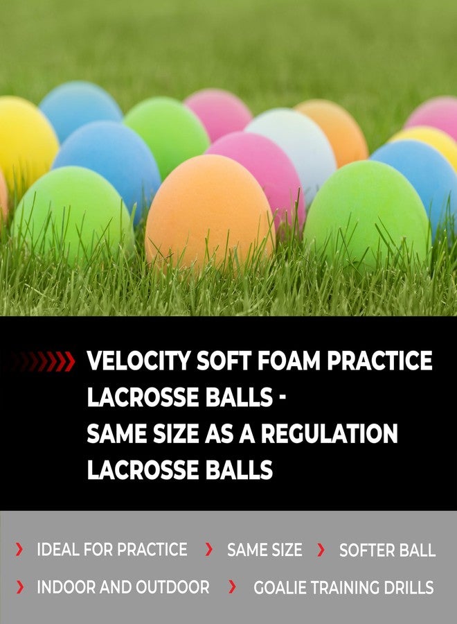 Velocity Soft Foam Practice Lacrosse Balls for Youth, Lacrosse Soft Training Balls for College and High School Beginners, Indoor Practice Soft Lacrosse Balls Official Size - Yellow, 6 - Image 5