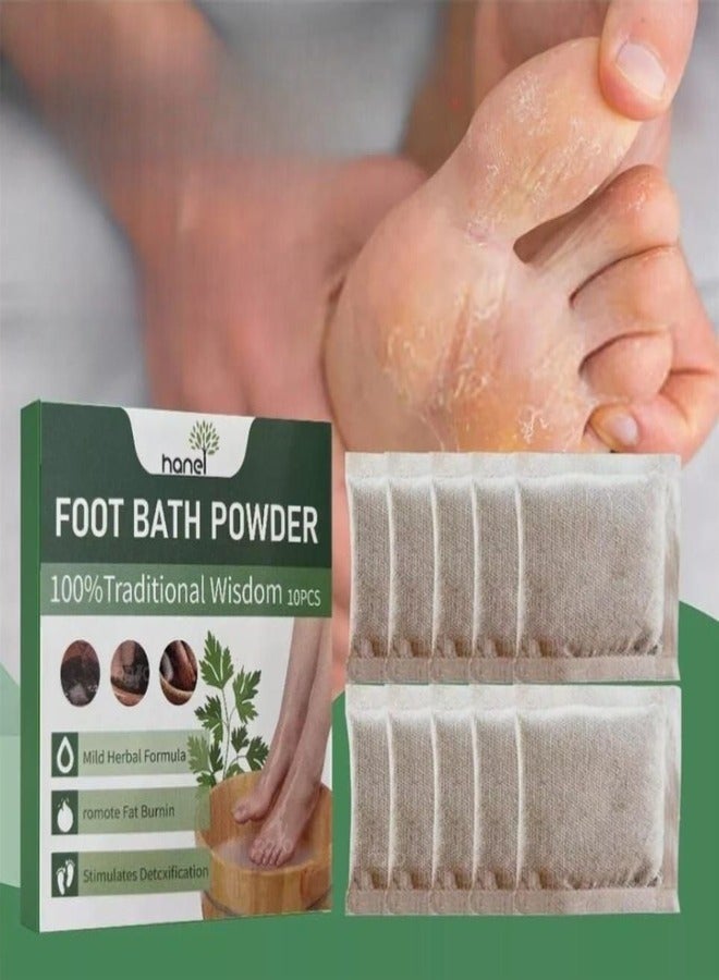 مسحوق حمام القدم العشبي من هانيل، مسحوق تنظيف حمام القدم التقليدي - 10 قطع - Image 1