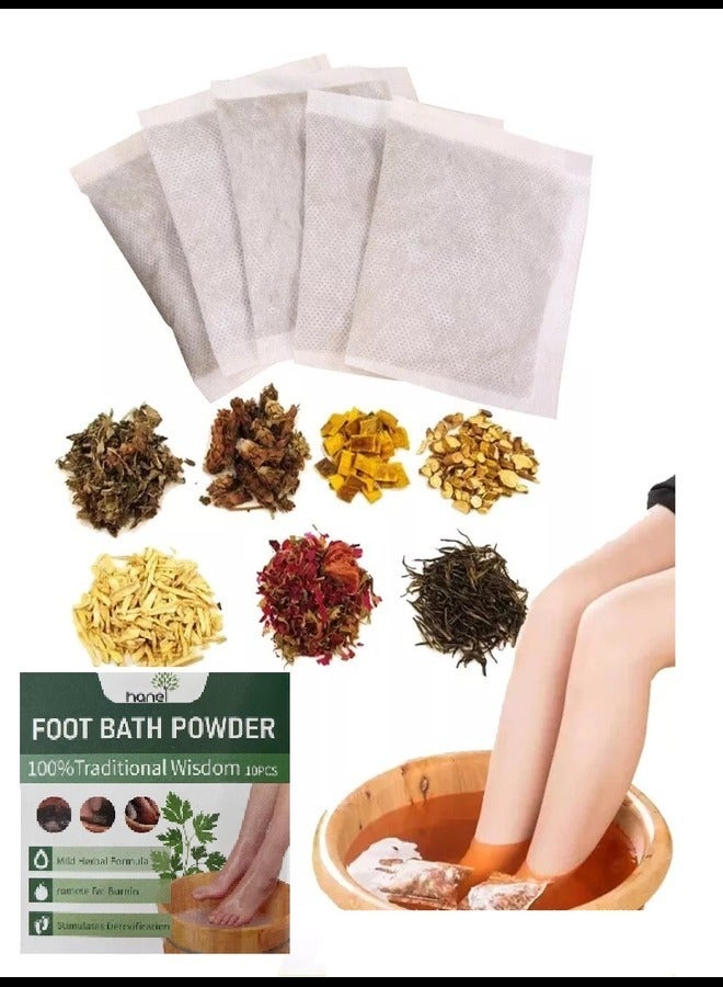 مسحوق حمام القدم العشبي من هانيل، مسحوق تنظيف حمام القدم التقليدي - 10 قطع - Image 2