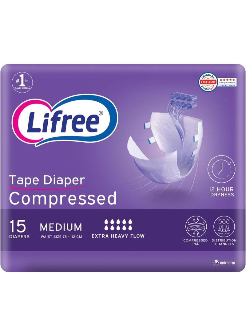 Lifree Adult Diapers Tape Medium - 1 X 15 Pac 