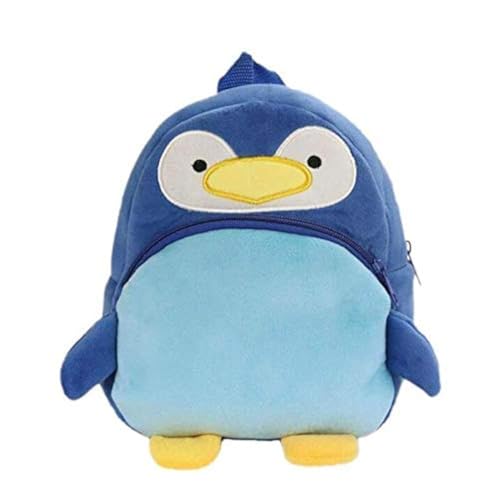 blue tree Cute Kids Backpack Toddler Bag Plush Animal Cartoon Mini Travel Bag for Baby Girl Boy 1-6 Years (New-Blue-Penguin) - Image 1