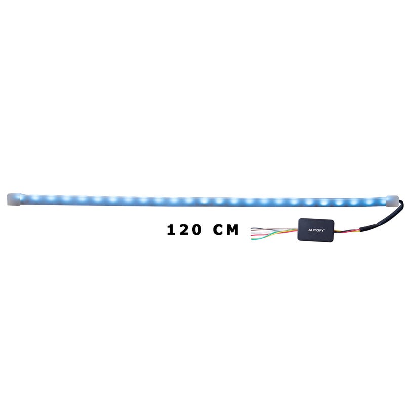 Autofy Bright Light Universal Flexible 120 Centimeter 96 Led Car Tail Light Strip/Licence Plate Light Strip Brake Stop Turn Signal Light (Red Light and Blue Light Modes White) - Image 5