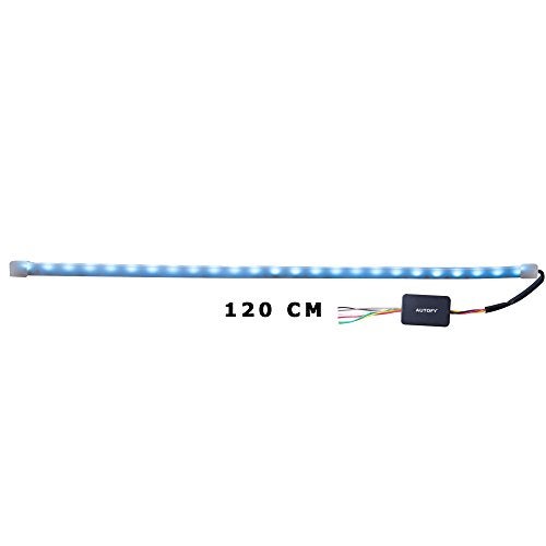 Autofy Bright Light Universal Flexible 120 Centimeter 96 Led Car Tail Light Strip/Licence Plate Light Strip Brake Stop Turn Signal Light (Red Light and Blue Light Modes White) - Image 1
