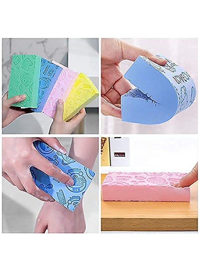 HETVIN Ultra Soft Exfoliating Sponge Soft Bath Sponge Scrubber for Kids Body Scrub for Bathing Exfoliator Sponge for Body Bath Scrubber for Body Dead Skin Removal Bathing Sponge (Multicolor) (2Pcs) - Image 2