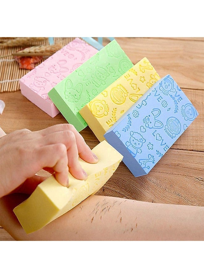 HETVIN Ultra Soft Exfoliating Sponge Soft Bath Sponge Scrubber for Kids Body Scrub for Bathing Exfoliator Sponge for Body Bath Scrubber for Body Dead Skin Removal Bathing Sponge (Multicolor) (2Pcs) - Image 1