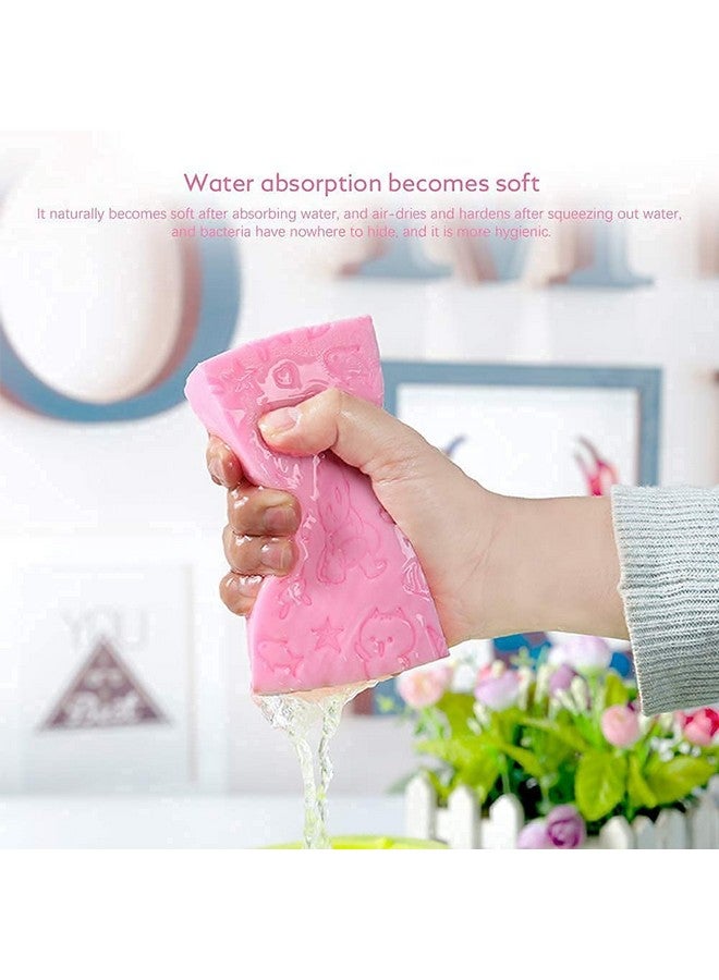 HETVIN Ultra Soft Exfoliating Sponge Soft Bath Sponge Scrubber for Kids Body Scrub for Bathing Exfoliator Sponge for Body Bath Scrubber for Body Dead Skin Removal Bathing Sponge (Multicolor) (2Pcs) - Image 3