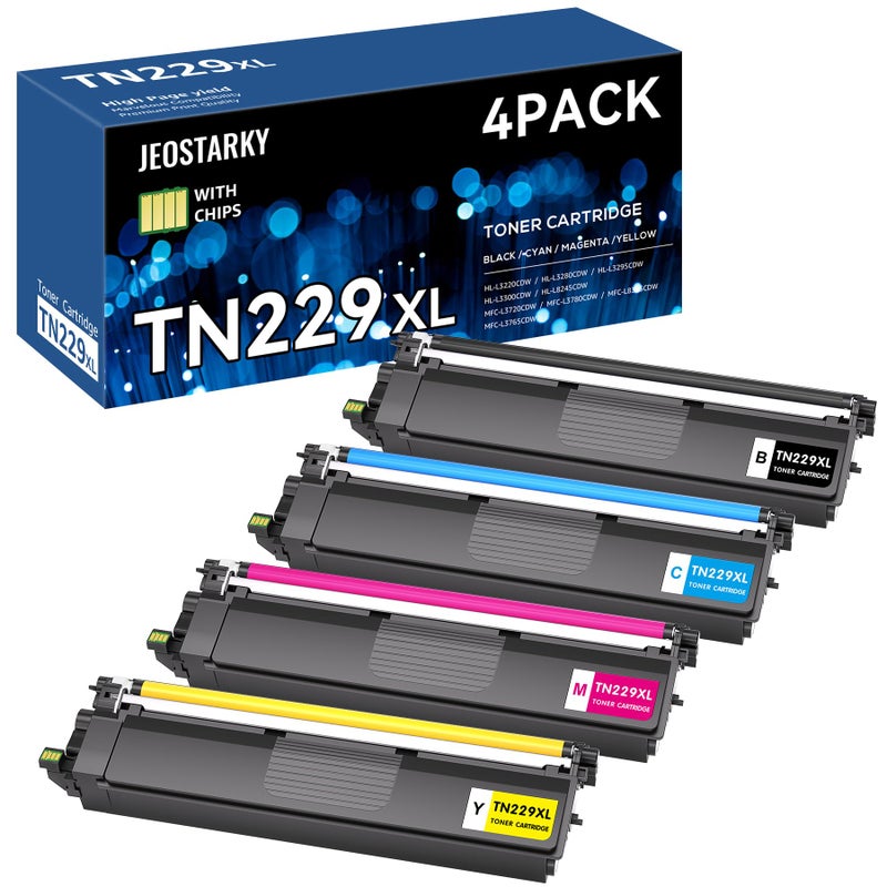 Jeostarky TN229XL TN229 Toner Cartridge High Yield Replacement for Brother TN229 TN229XL Toner Compatible with Brother MFC-L3780CDW MFC-L3720CDW HL-L3280CDW HL-L3220CDW HL-L3300CDW HL-L3295CDW Printer - Image 1