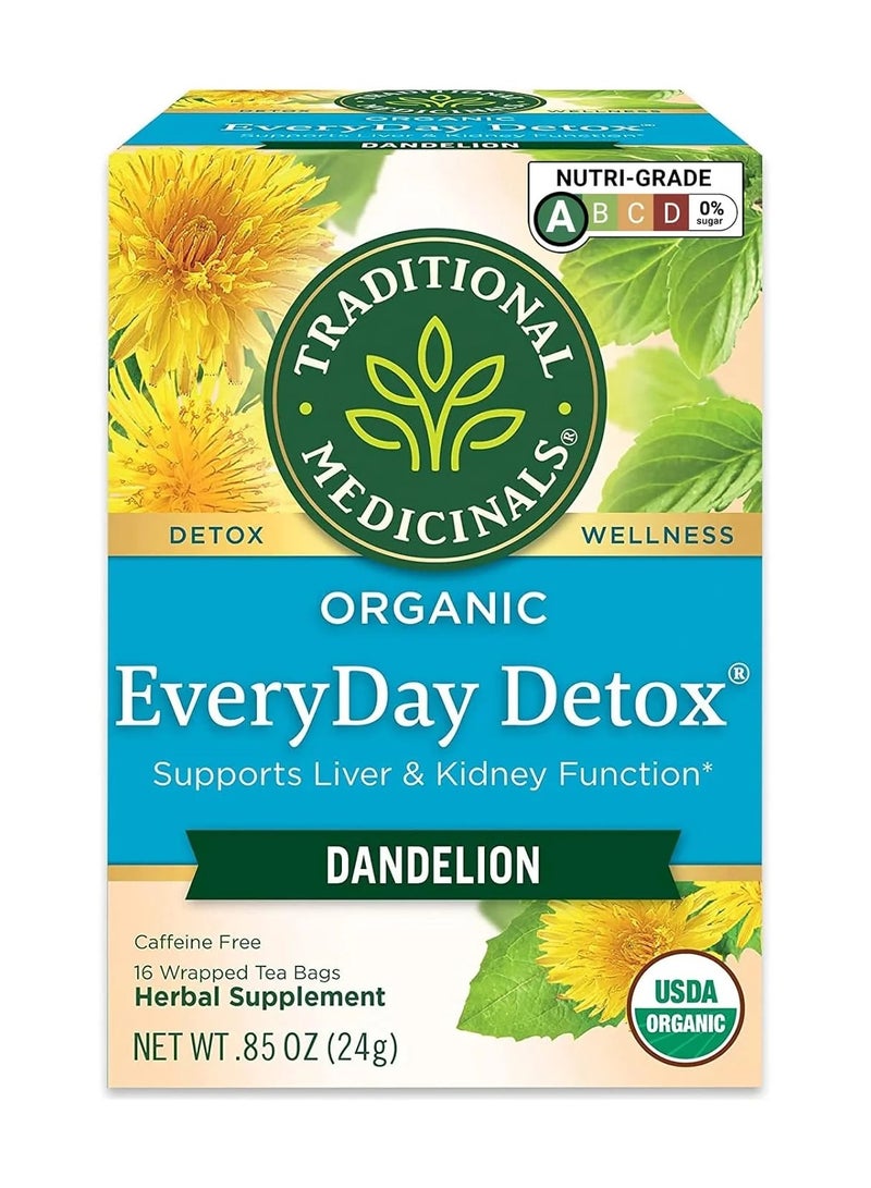 Tm Traditional Medicinal Everyday Detox Dandelion, 16 Teabags - Image 1