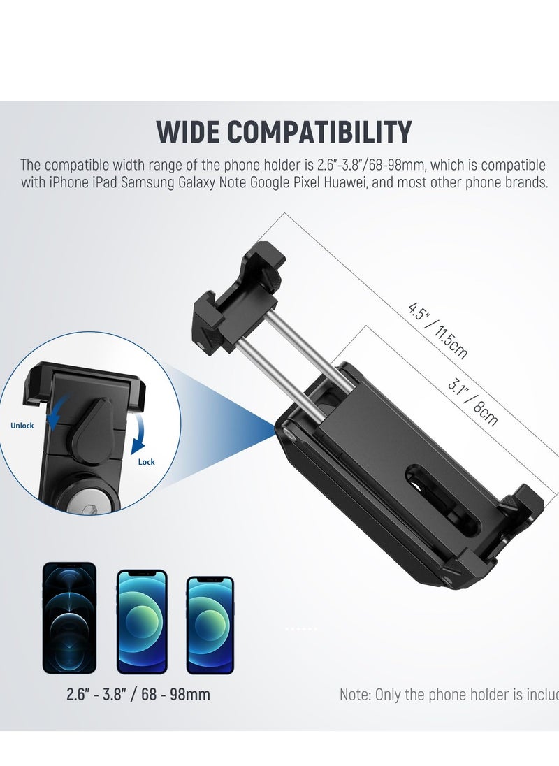 Excefore Universal Metal Phone Tripod Mount with Cold Shoes, 360 Rotating Adjustable Clip Holder, Multi-Angle Tri-Fold Cell Phone Holder, Desktop Tripod and Handheld Grip for Streaming Vlog  - Image 5