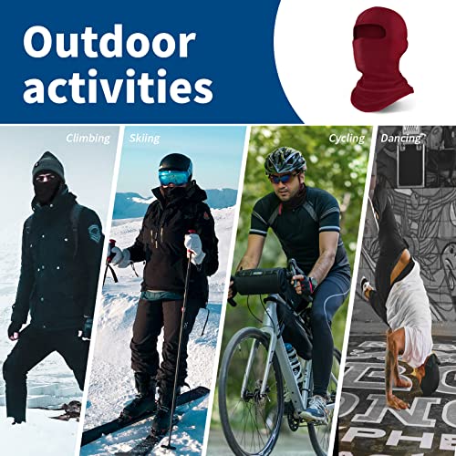 YESLIFE Red Ski Mask, Balaclava Face Mask for Men and Women – Skiing, Snowboarding, Motorcycle, UV Protection & Wind Protection, Hat - Image 4