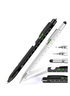 Y&D 9 in 1 Multitool Pen Pocket Multi Tool with Light Stylus Ruler Screwdriver Bubble Leveler Cool Must-Have Gadgets for Woodworking Electrical Engineers Birthday Gifts Men  - Image 1