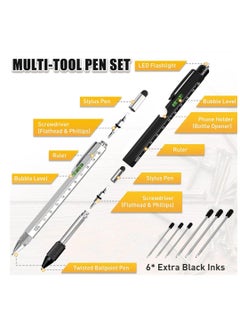 Y&D 9 in 1 Multitool Pen Pocket Multi Tool with Light Stylus Ruler Screwdriver Bubble Leveler Cool Must-Have Gadgets for Woodworking Electrical Engineers Birthday Gifts Men  - Image 2