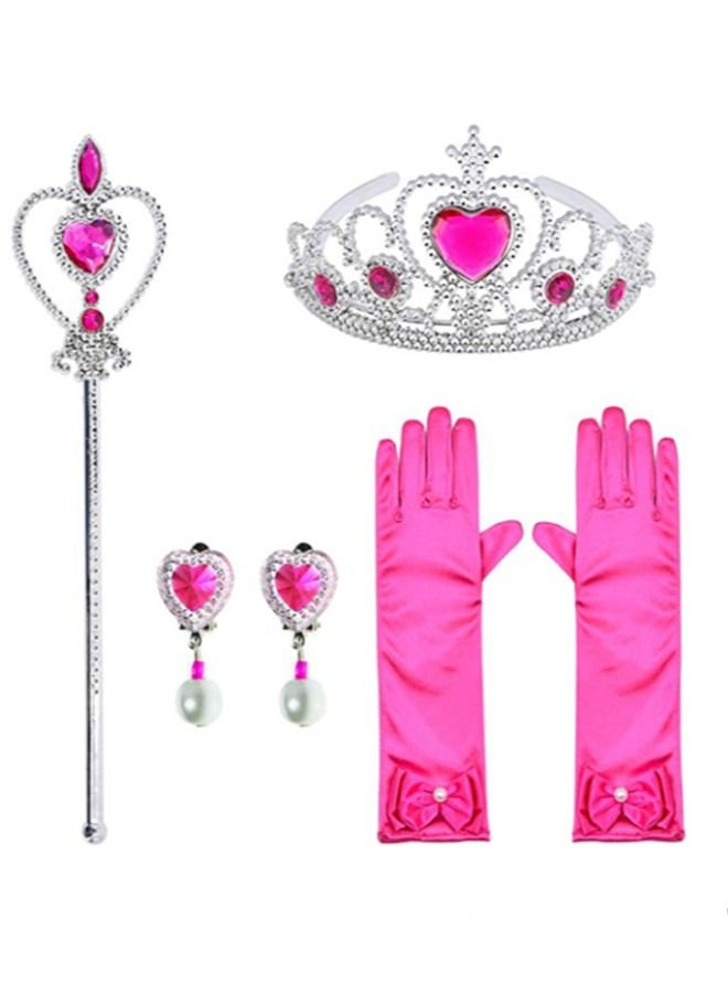 ISank Elsa Princess Costumes Birthday Party Dress Up Clothes Rose  Pink  - Image 5