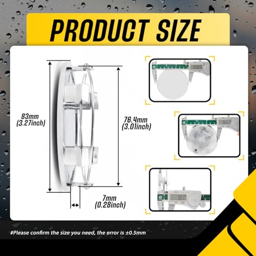 DewFlew 4Pcs Wheel Center Caps for 2005-2013 GMC Wheel Rim, Compatible with Sierra/Yukon/Denali Hub Caps, Chrome Outer 83mm(3.27in) Inner 76.4mm(3in) - Image 3