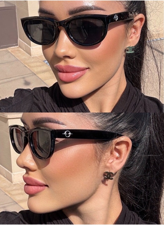 تصميم زينس - نظارات شمسية نسائية صغيرة على شكل عين القطة، مقاومة للأشعة فوق البنفسجية 400 - نظارات شمسية نسائية فاخرة عالية الجودة - Image 1
