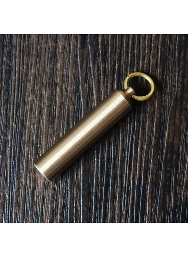 أنيقة بسيطة حاوية دواء مصغرة مقاومة للماء من النحاس الأصفر أدوات EDC للهواء الطلق - Image 3