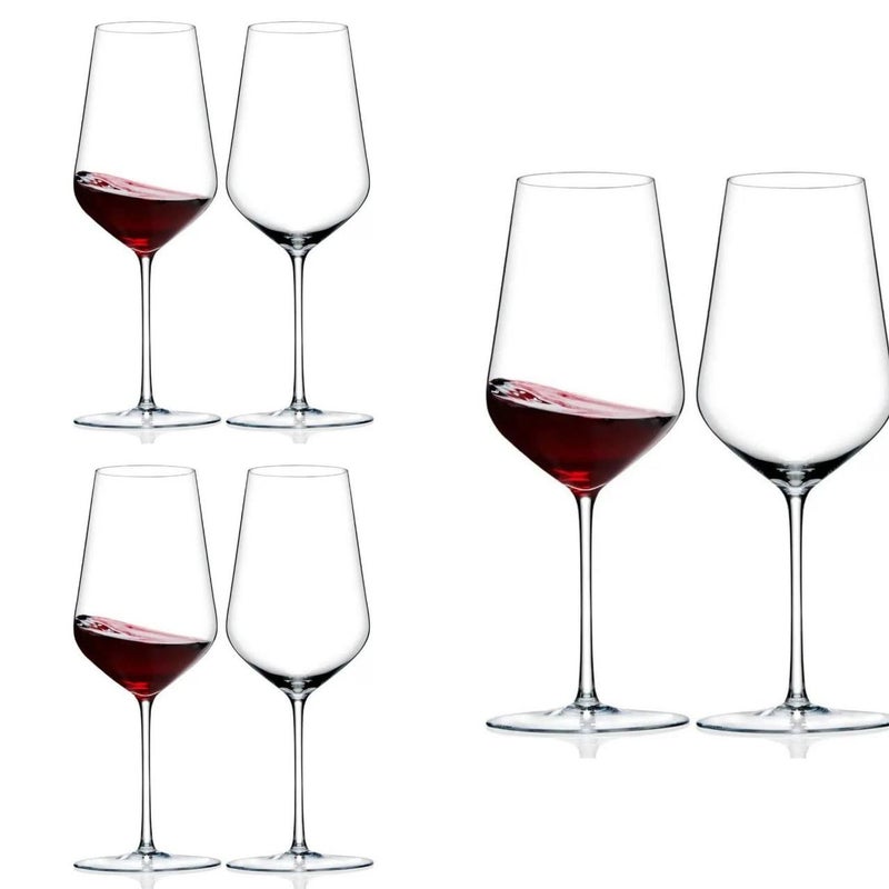 DOMINGO HUB DOMINGO HUB White Curve Wine Glass 350 ML Set of 6 Hand Blown LeadFree Crystal Wine Glass Slim Body Ultra Thin Rim Long Stem Wine Drinking Glass Wine Glass Wedding Anniversary Gift - Image 1