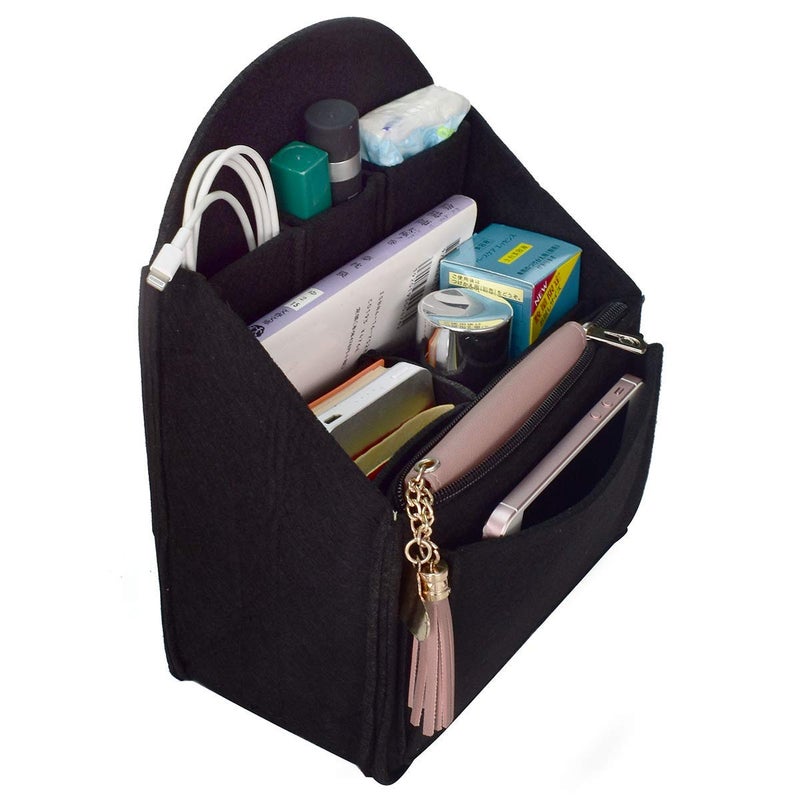 VANCORE Felt Backpack Organizer Insert for Rucksack Handbag Shoulder Bag (Black,Small) - Image 3