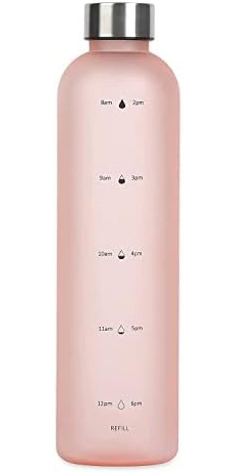 Tycom Drinking Water Bottle With Time Marker - 1L Leak-Proof, BPA Free, Motivational Reusable 32oz Water Bottles With Times To Drink - Ideal For Fitness, Sports, Travel, Gym, & Outdoor (White) - Image 2