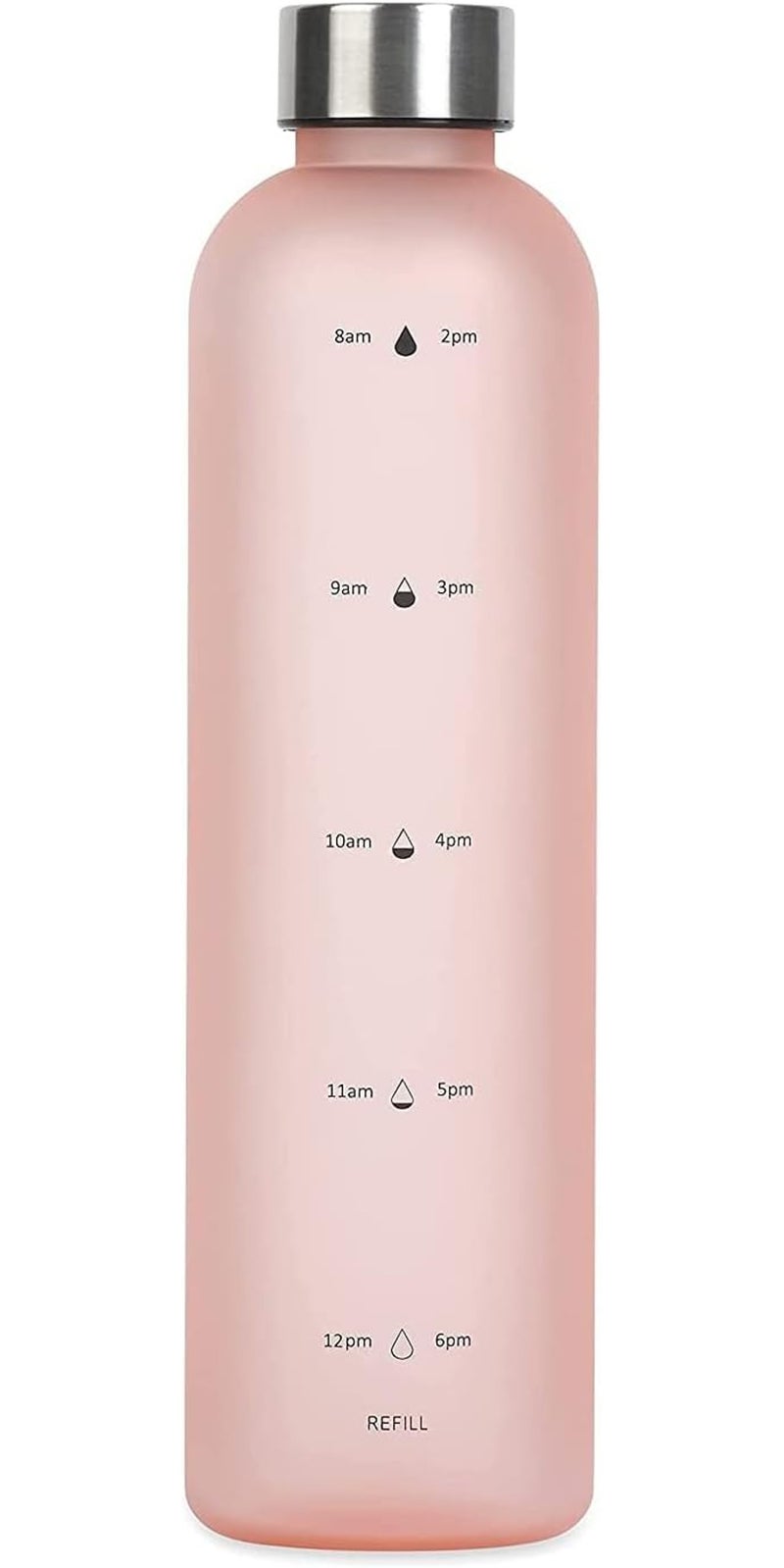 Tycom Drinking Water Bottle With Time Marker - 1L Leak-Proof, BPA Free, Motivational Reusable 32oz Water Bottles With Times To Drink - Ideal For Fitness, Sports, Travel, Gym, & Outdoor (White) - Image 1