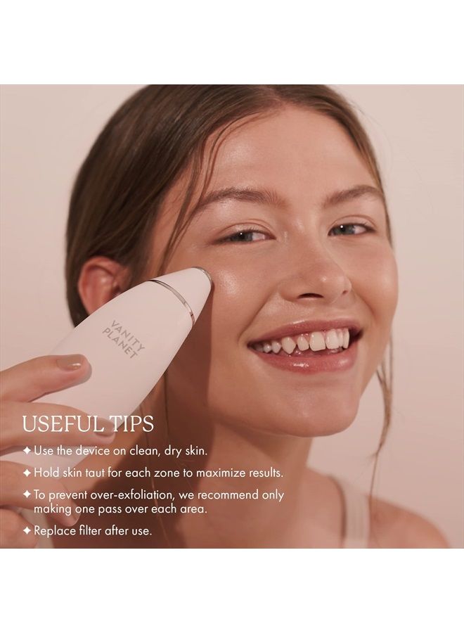 Vanity Planet Exfora Facial Microdermabrasion Wand by Vanity Planet - Acne Treatment Reduce Wrinkles & Fine Lines - 4 Interchangeable Heads & Dual Charging Mode - Exfoliating Facial Cleanser for All Skin Types - Image 4