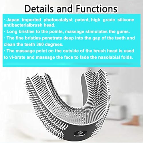 Magentak 2 Pcs Silicone U-Shaped Toothbrush Replacement Head Compatible with Ultrasonic Toothbrush,360 Degree Silicone Head for Teeth Cleaning, Sonic Toothbrush Tool Head Accessories for Adults - Image 2