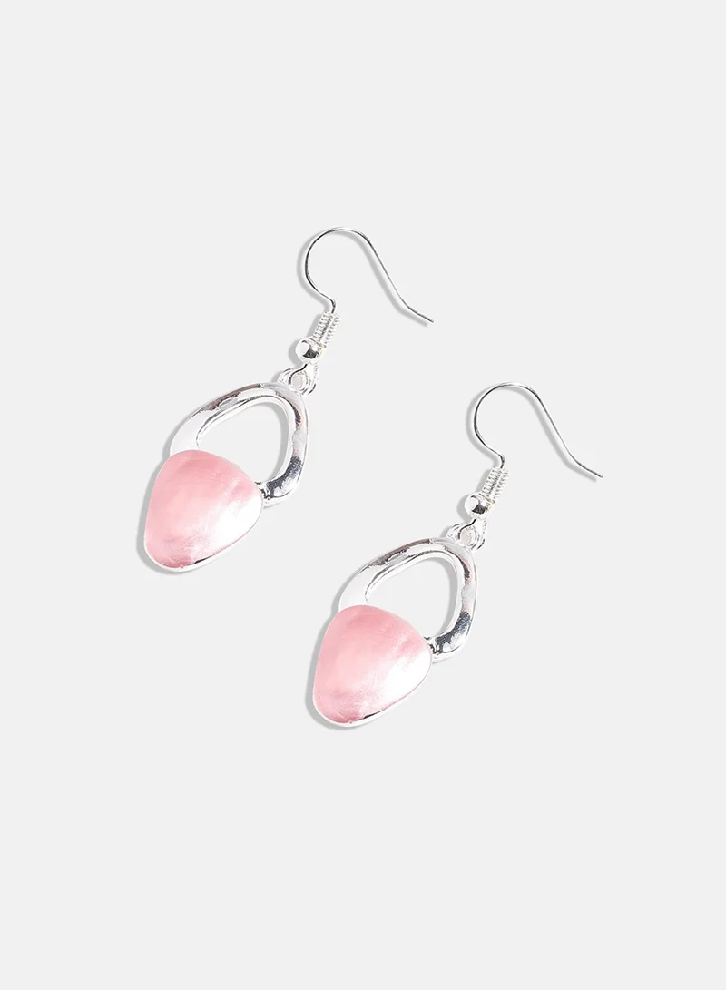SOHI Blush Pink & Metallic Abstract Artificial Jewellery Set