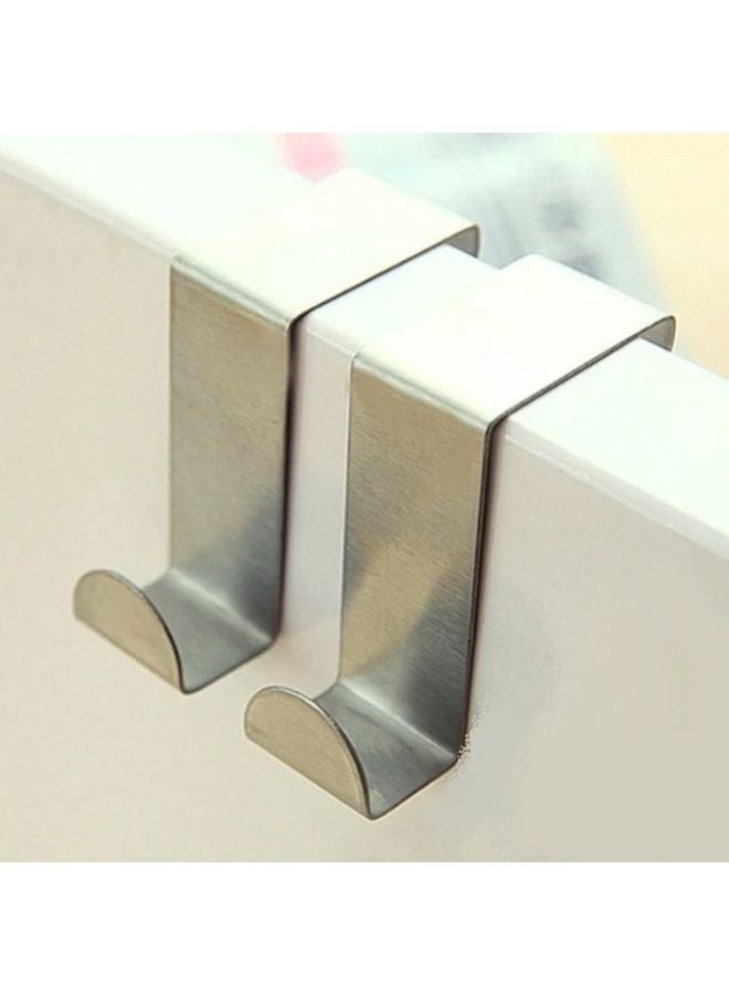 2pcs Rustproof Stainless Steel Z Hooks Over The Door Hangers For Coats Clothes Kitchen Storage - Image 2