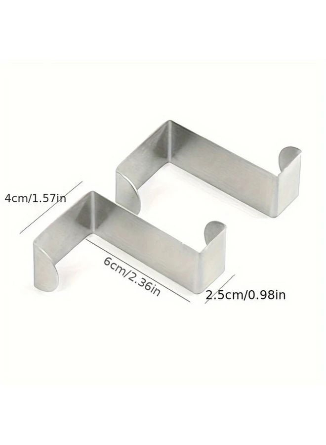 2pcs Rustproof Stainless Steel Z Hooks Over The Door Hangers For Coats Clothes Kitchen Storage - Image 3