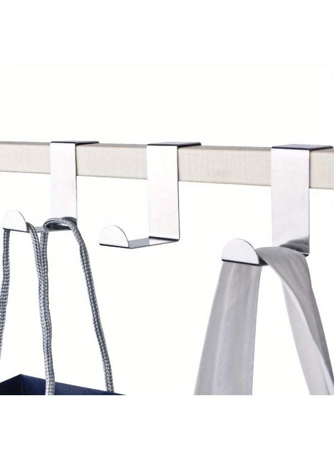 2pcs Rustproof Stainless Steel Z Hooks Over The Door Hangers For Coats Clothes Kitchen Storage - Image 5