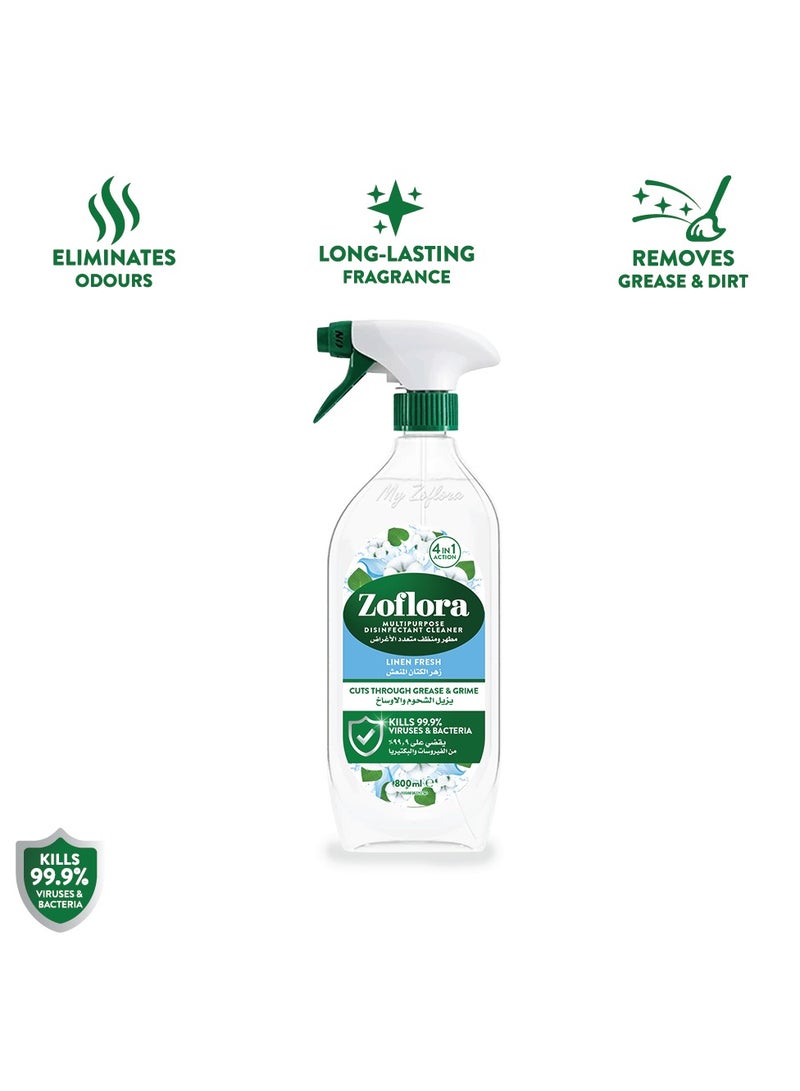 Multi-Purpose Disinfectant Antibacterial Spray Linen Fresh 800ml