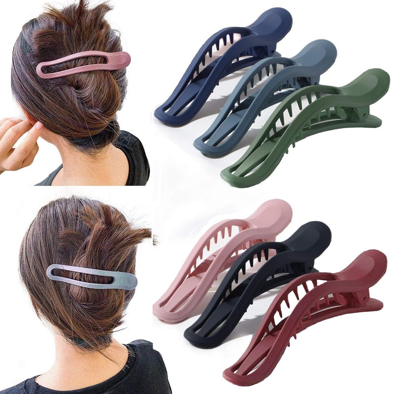 6PCS Hair Claws Clips No Slip Strong Hair Clips Teeth Curve Durable Alligator Duck Bill Jaw Clips Hair Styling Accessories 01