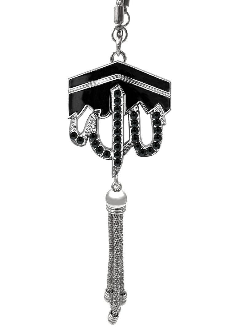 Islam Car Rear Mirror Hangers Allah Muhammad Islamic AlQuran Ramadan Eid Muslim Calligraphy Car Dcor Hanging Charm Pendant Vehicle Decor Interior Accessories Black