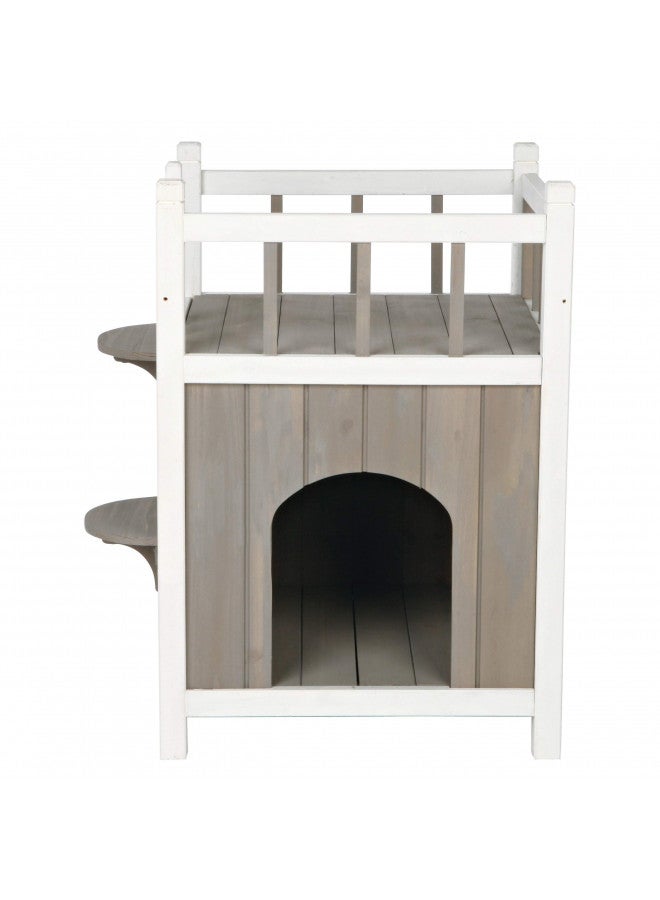 TRIXIE Cat Home with Balcony, Elevated Cat House, Weatherproof Shelter, Ideal for Cats and Small Dogs 17.5 x 17.5 x 25.5 in. - Image 4