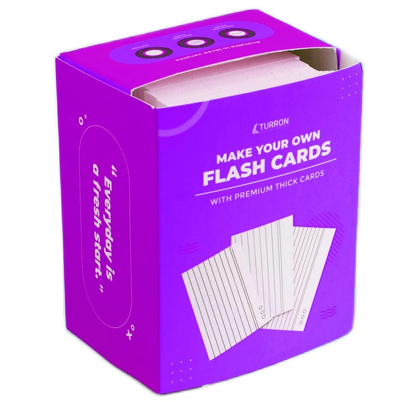 Turron Bulk Pack - 300 Index Flash Cards - Both Sides ruled, 3 x 5 Inch, 200 GSM - Work from Home notes, Exam & Interview Preparation, Kids learning, Quick notes - Image 1