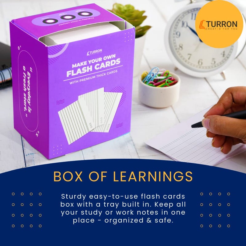 Turron Bulk Pack - 300 Index Flash Cards - Both Sides ruled, 3 x 5 Inch, 200 GSM - Work from Home notes, Exam & Interview Preparation, Kids learning, Quick notes - Image 5