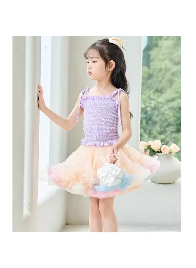 Baby Girls Tutu Skirt Princess Fluffy Soft Tutu Skirt Toddler Tulle Birthday Pettiskirt Girl Tutu Petticoat Skirts Infant Tulle Ballet Underskirt Puffy Ballet Layered Skirt (Rainbow-L) - Image 2