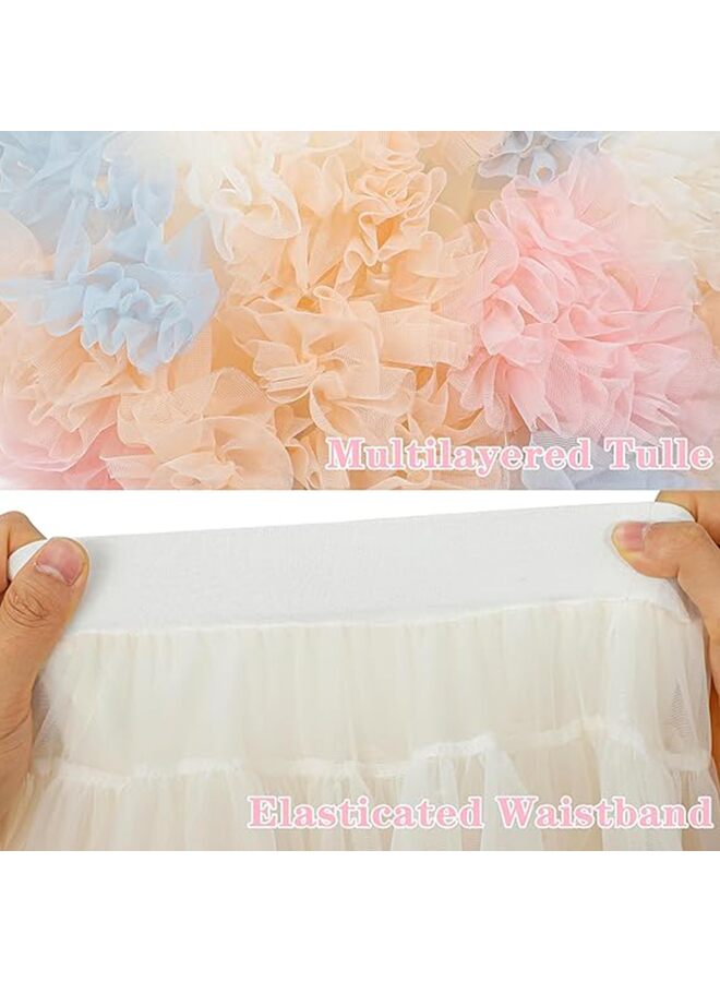 Baby Girls Tutu Skirt Princess Fluffy Soft Tutu Skirt Toddler Tulle Birthday Pettiskirt Girl Tutu Petticoat Skirts Infant Tulle Ballet Underskirt Puffy Ballet Layered Skirt (Rainbow-L) - Image 5