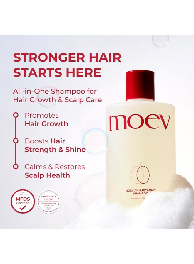 MOEV ANNURCATIN Shampoo | Korean Apple Hair Care for Strength and Volume in Thinning Hair | Adds Lift | Paraben-Free | Suitable for All Hair Types (10.14 fl.oz, apple & vanilla) - Image 3